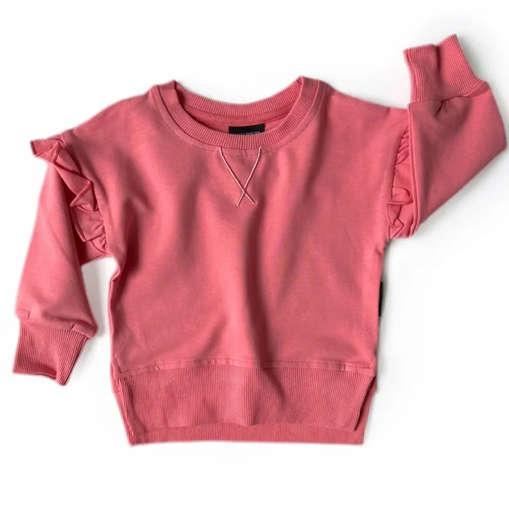 LITTLE BIPSY 2PC FLUTTER SLEEVE JOGGER SET STRAWBERRY PINK 3-6MO NWT / NIB